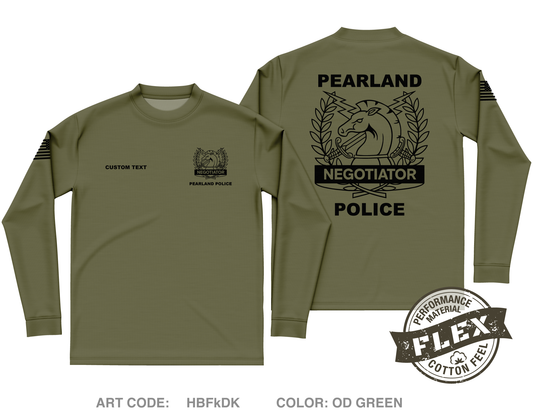CUSTOM Pearland SWAT / Hostage Negotiation Team Core Men's LS Flex Performance Tee - HBFkDK