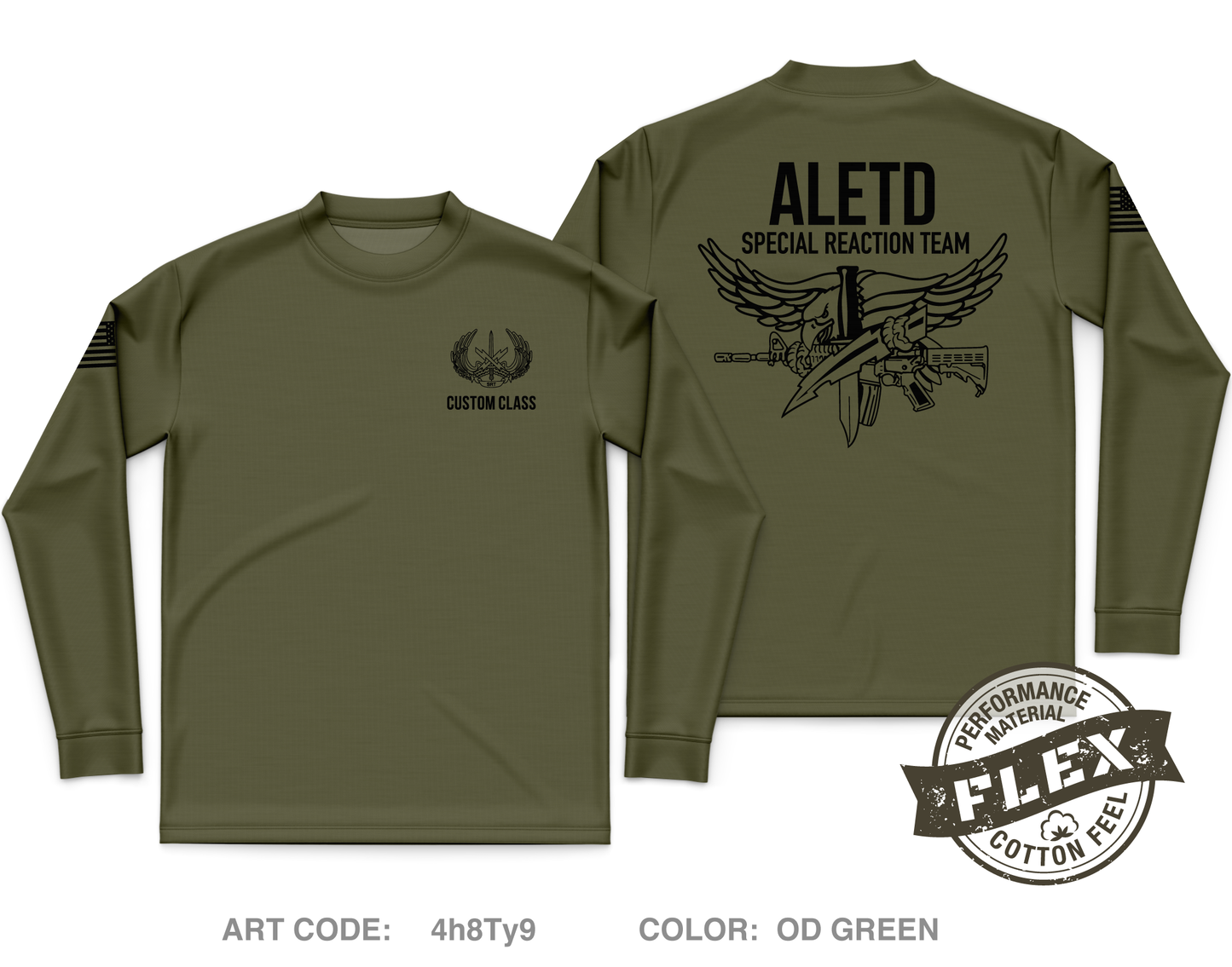 CUSTOM Advanced Law Enforcement Training Division (Fort Leonard Wood) Core Men's LS Flex Performance Tee - 4h8Ty9