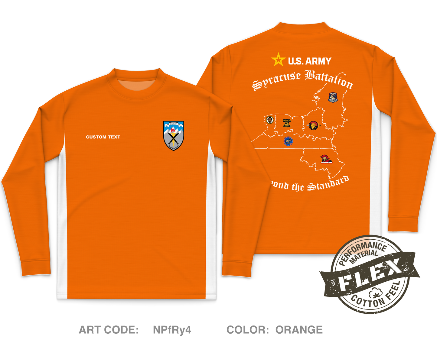 CUSTOM Syracuse Recruiting Battalion Core Men's LS Flex Performance Tee - NPfRy4