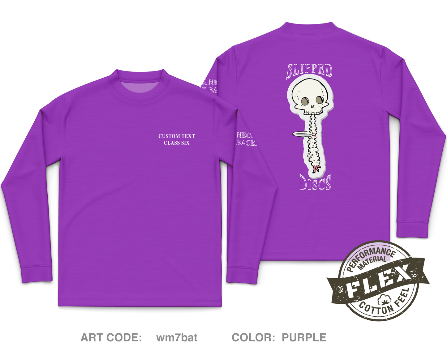 CUSTOM Slipped Discs Core Men's LS Flex Performance Tee - wm7bat