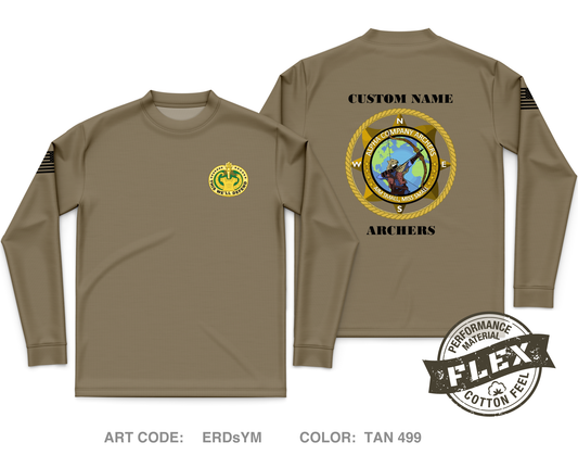 CUSTOM ALPHA COMPANY 305TH MI BN Core Men's LS Flex Performance Tee - ERDsYM