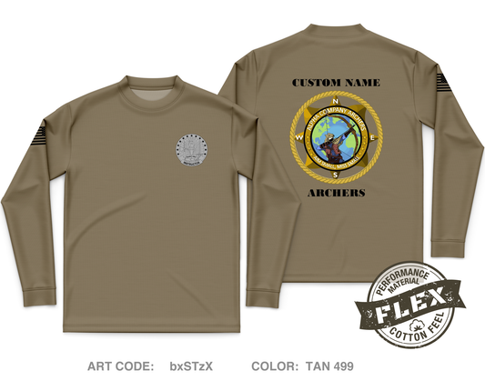 CUSTOM ALPHA COMPANY 305TH MI BN Core Men's LS Flex Performance Tee - bxSTzX