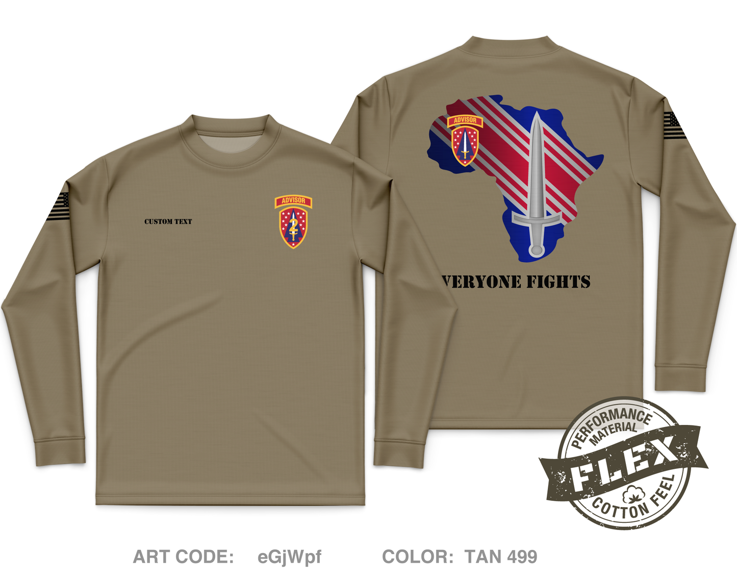 Custom 2D Security Force Assistance Brigade Core Men's LS Flex Performance Tee - eGjWpf