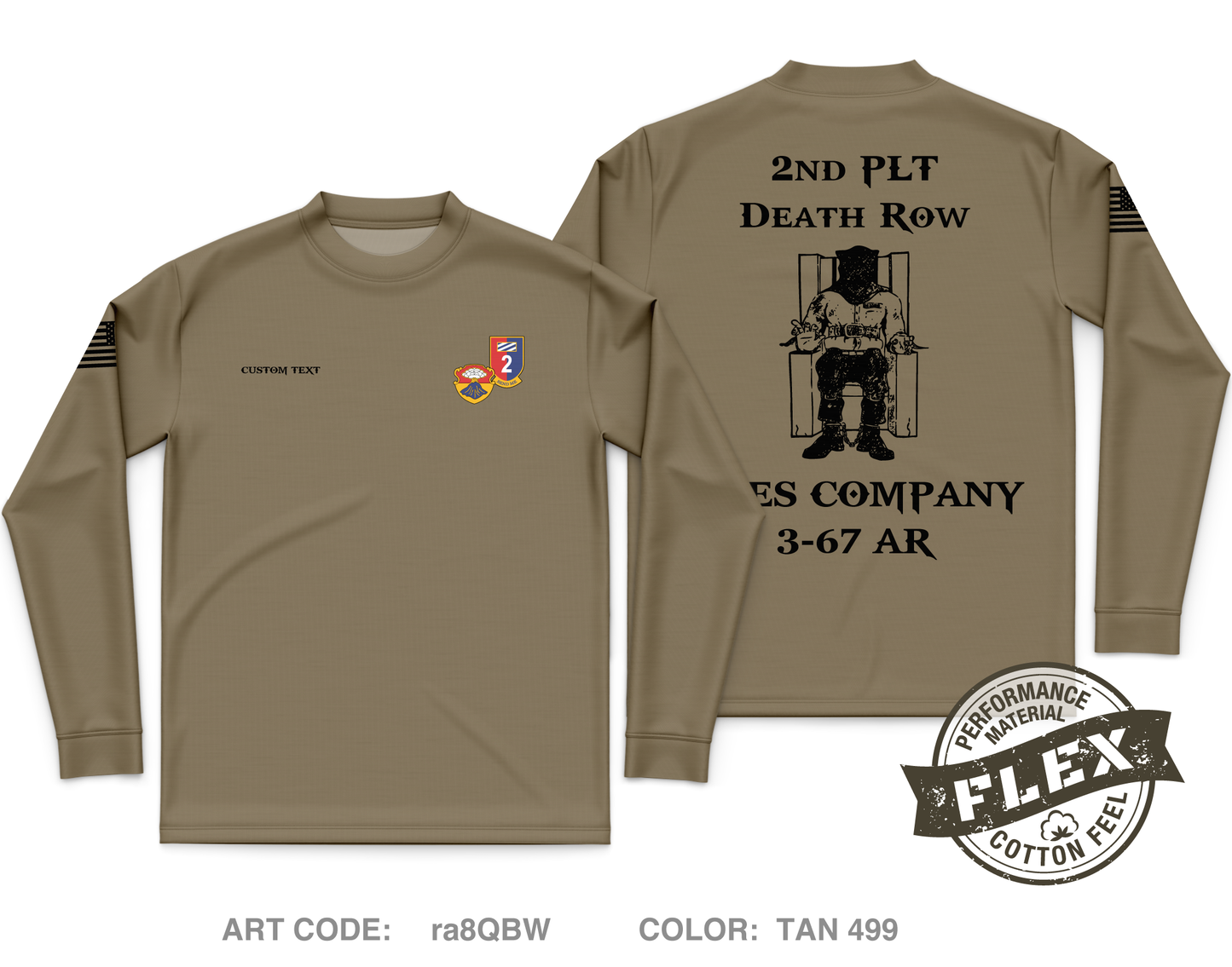 Custom A CO. 3-67 AR Core Men's LS Flex Performance Tee - ra8QBW