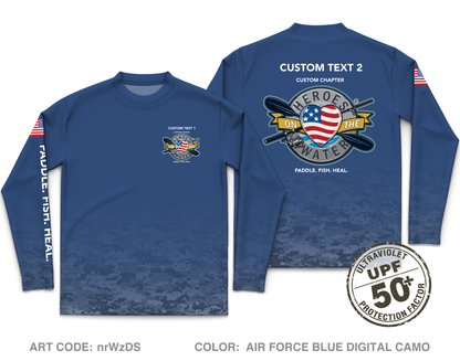 CUSTOM Heroes on the Water National Core Men's UPF 50+ Performance LS Tee - Digital Camo