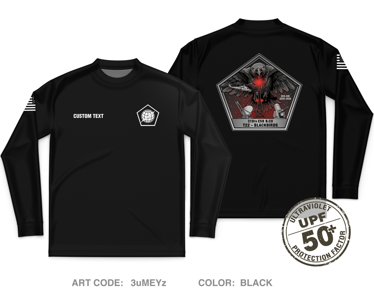 CUSTOM 319th ESB Bravo Co Core Men's UPF 50+ Performance LS Tee - 3uMEYz