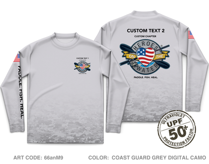 CUSTOM Heroes on the Water National Core Men's UPF 50+ Performance LS Tee - Digital Camo