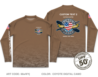 CUSTOM Heroes on the Water National Core Men's UPF 50+ Performance LS Tee - Digital Camo