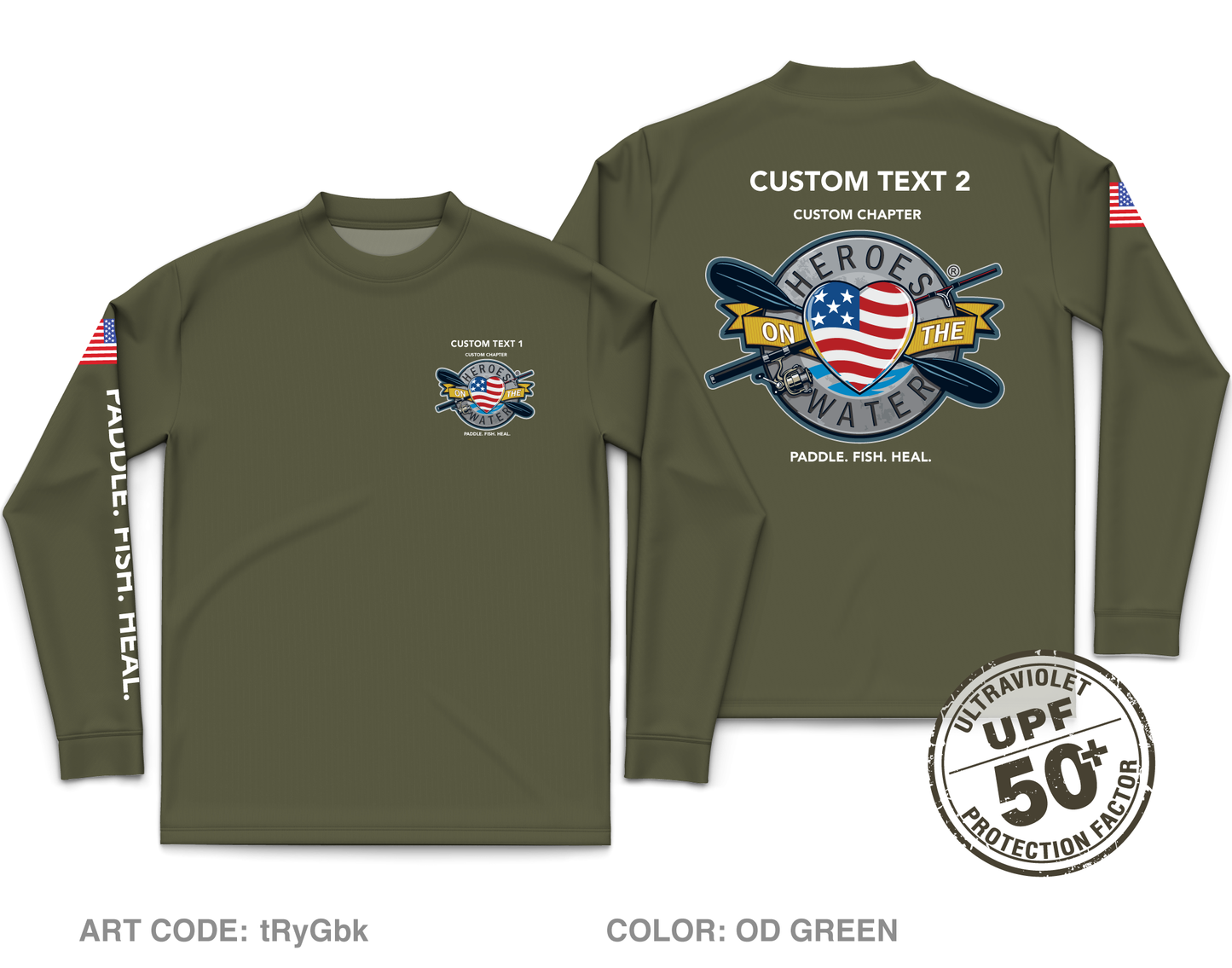 CUSTOM Heroes on the Water National Core Men's UPF 50+ Performance LS Tee