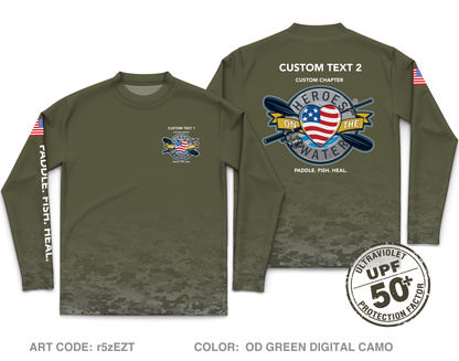 CUSTOM Heroes on the Water National Core Men's UPF 50+ Performance LS Tee - Digital Camo
