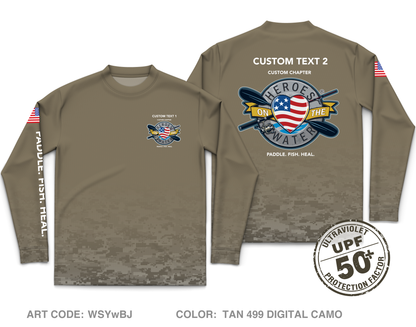 CUSTOM Heroes on the Water National Core Men's UPF 50+ Performance LS Tee - Digital Camo