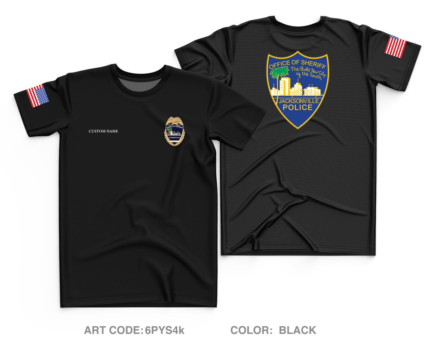 CUSTOM Jacksonville Sheriff’s Office Store 1 Core Men's SS Performance Tee - 6PYS4k