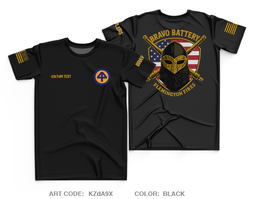 CUSTOM Bravo Battery 3-112 FA Fundraising Collection Core Men's SS Performance Tee - KZdA9X