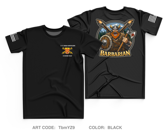 CUSTOM Barbarian Battery, 2-77 FA Core Men's SS Performance Tee - TbmYZ9