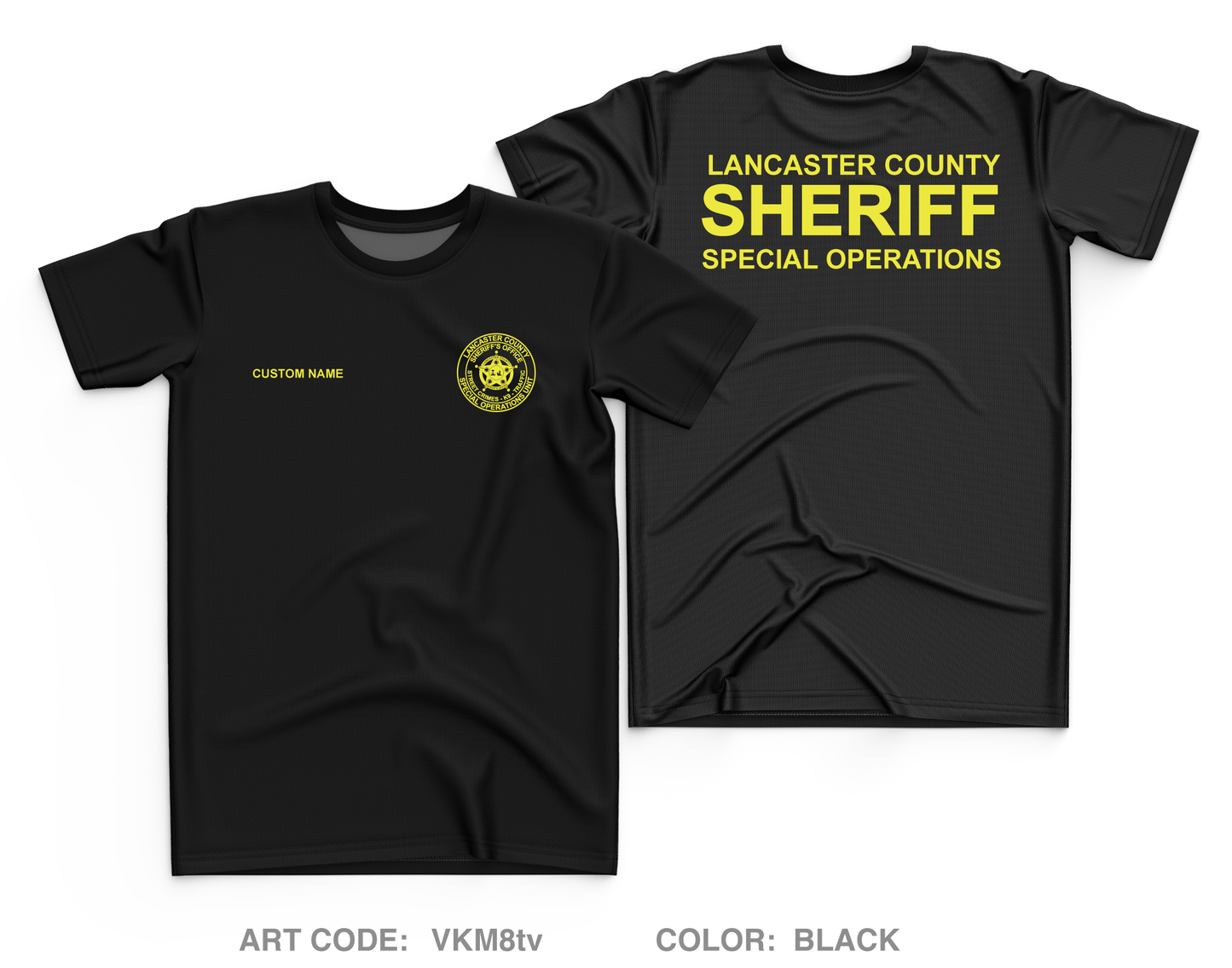 CUSTOM Lancaster County Sheriff’s Office Special Operations Unit Core Men's SS Performance Tee - VKM8tv