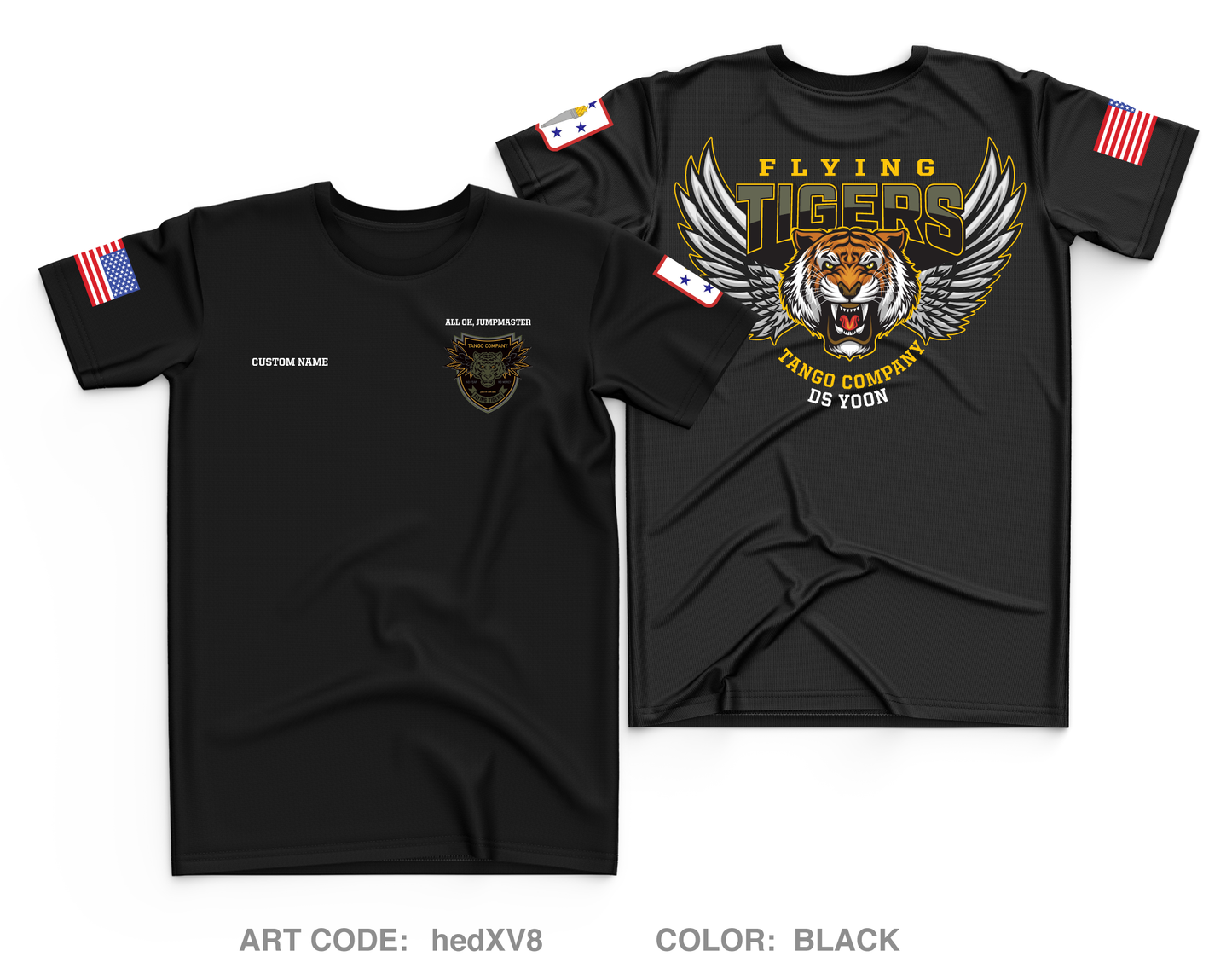 CUSTOM "Flying Tigers" 82nd Platoon, Tango Company, 266th QM BN Core Men's SS Performance Tee - hedXV8