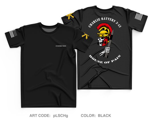 CUSTOM CHARLIE BATTERY 3-43 ADA Fundraising Collection Core Men's SS Performance Tee - pLSCHg