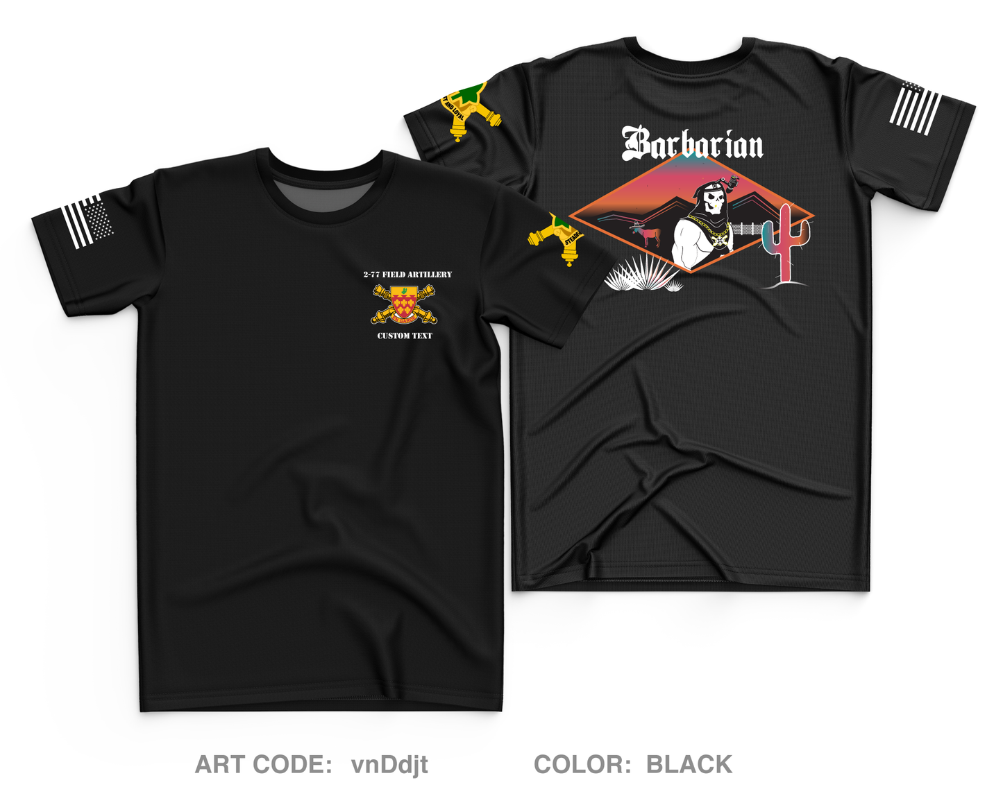 CUSTOM Barbarian/ 2-77 FA Core Men's SS Performance Tee - vnDdjt