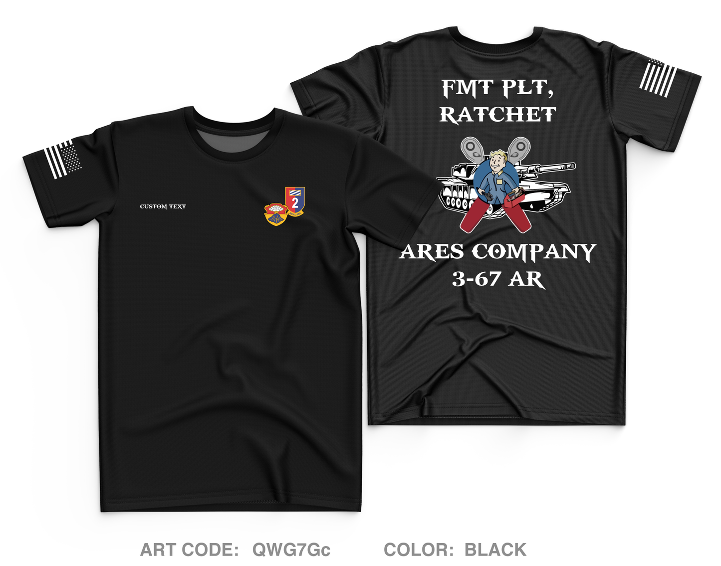 Custom A CO. 3-67 AR Core Men's SS Performance Tee - RRmrG3