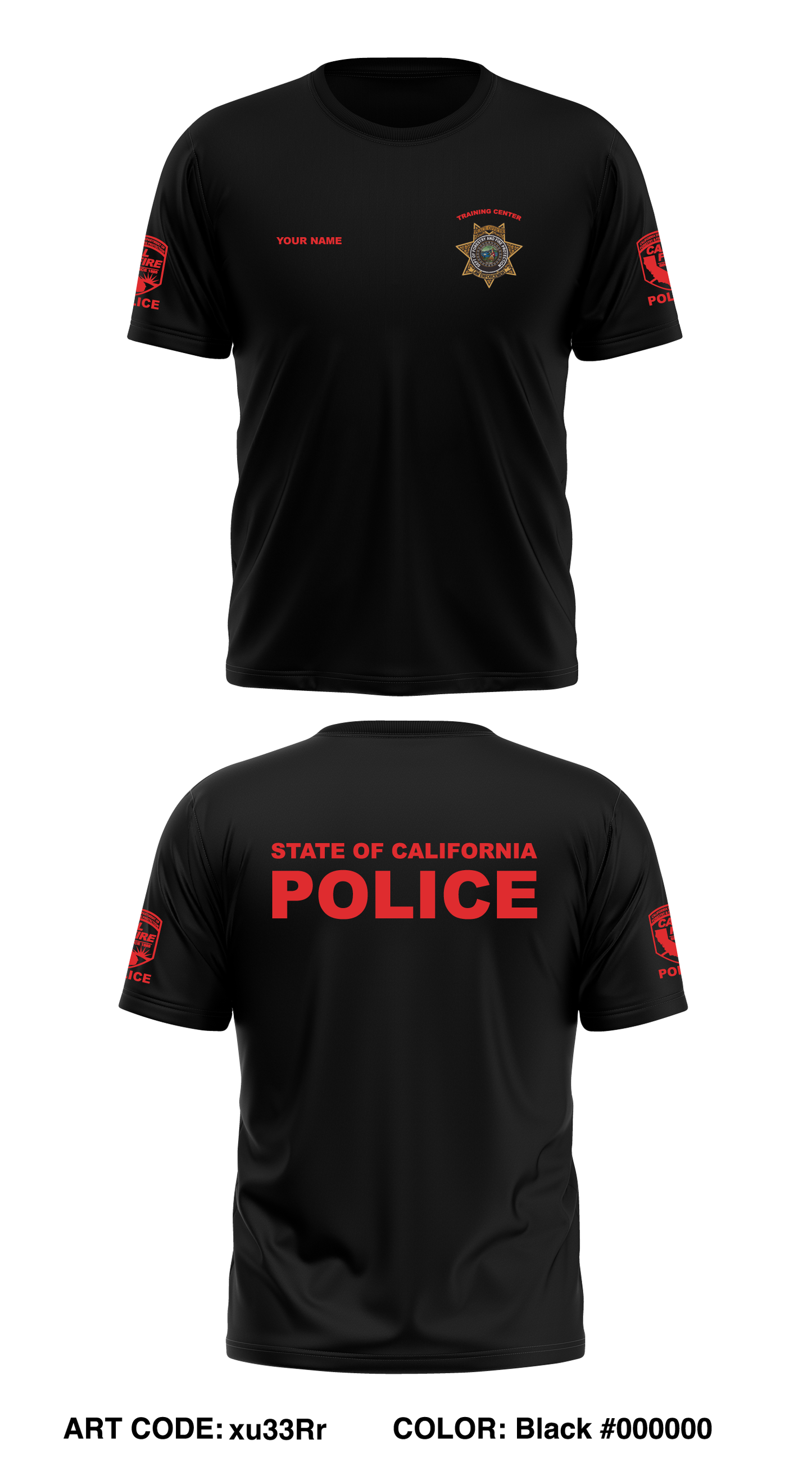 Custom CAL FIRE LAW ENFORCEMENT TRAINING Store 1 Core Men's SS Performance Tee - xu33Rr