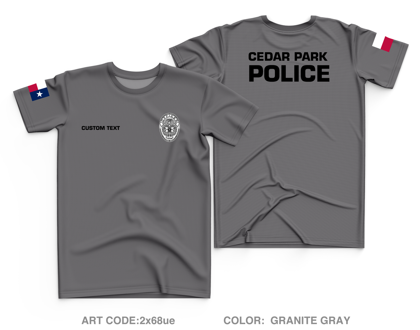 CUSTOM Cedar Park Police Department Core Men's SS Performance Tee - 2x68ue