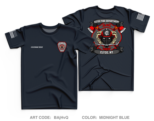 CUSTOM Clyde Fire Department Core Men's SS Performance Tee - BAjHvQ