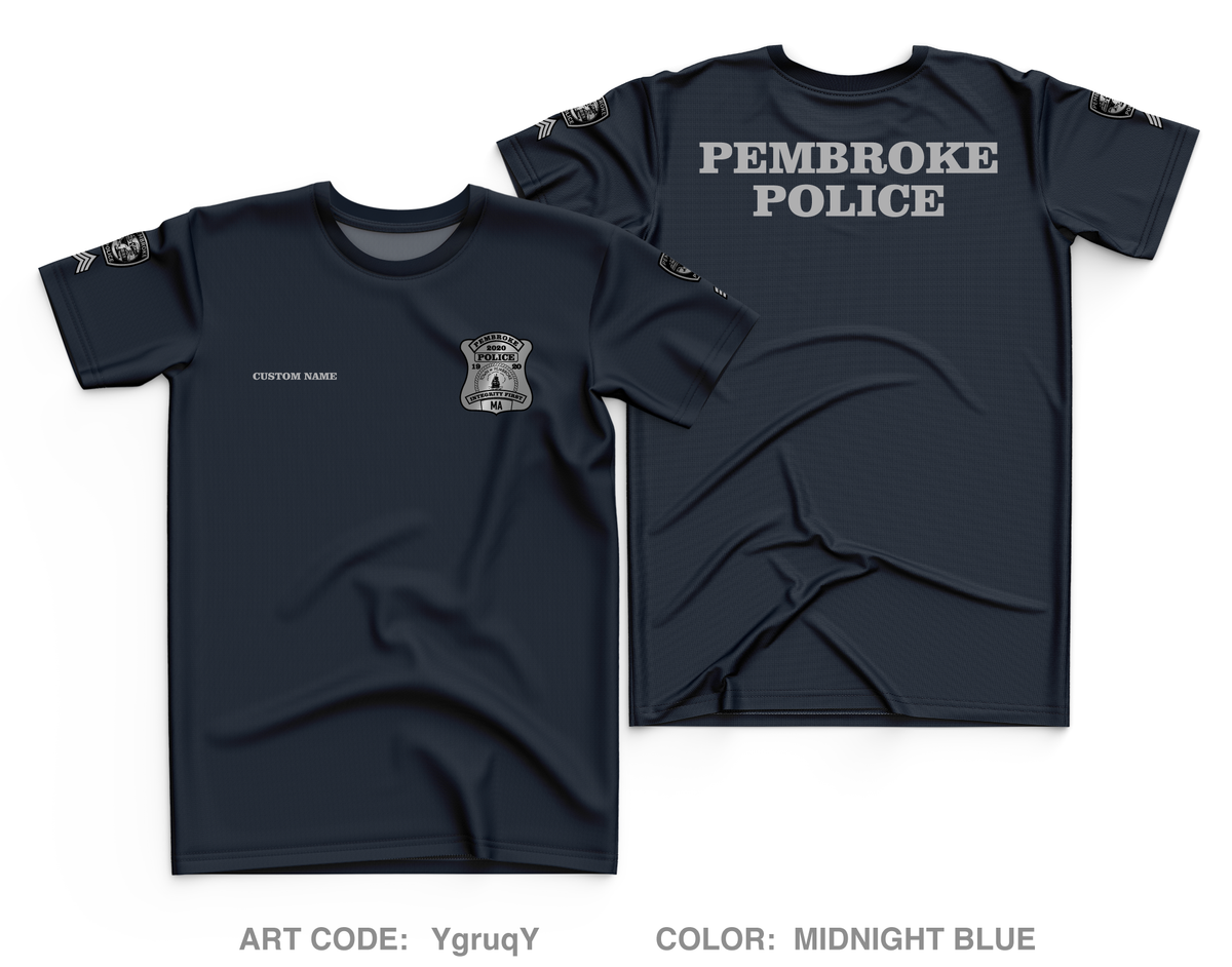 CUSTOM Pembroke Police Department Core Men's SS Performance Tee - YgruqY