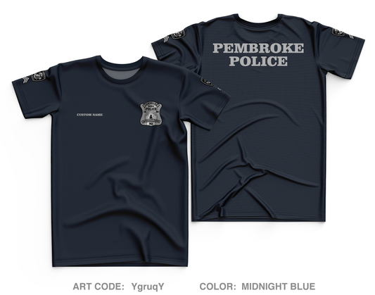 CUSTOM Pembroke Police Department Core Men's SS Performance Tee - YgruqY