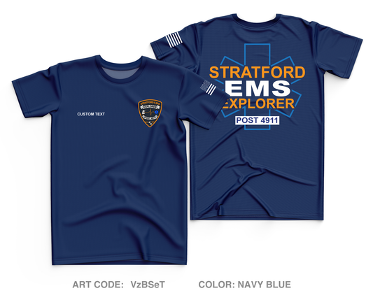 CUSTOM Stratford EMS Explorer Post 4911 Core Men's SS Performance Tee - VzBSeT