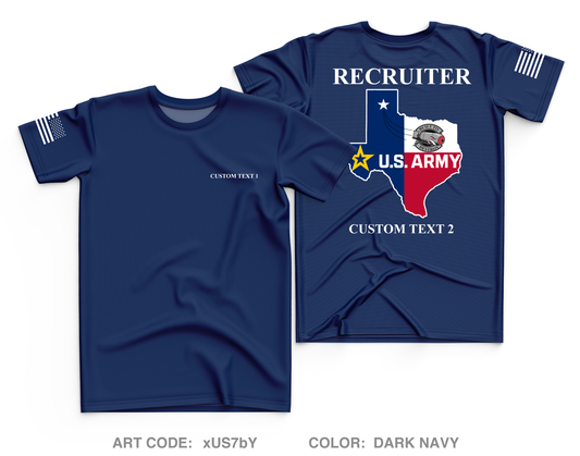 CUSTOM 4J1A Amarillo Recruiting Station Core Men's SS Performance Tee - xUS7bY