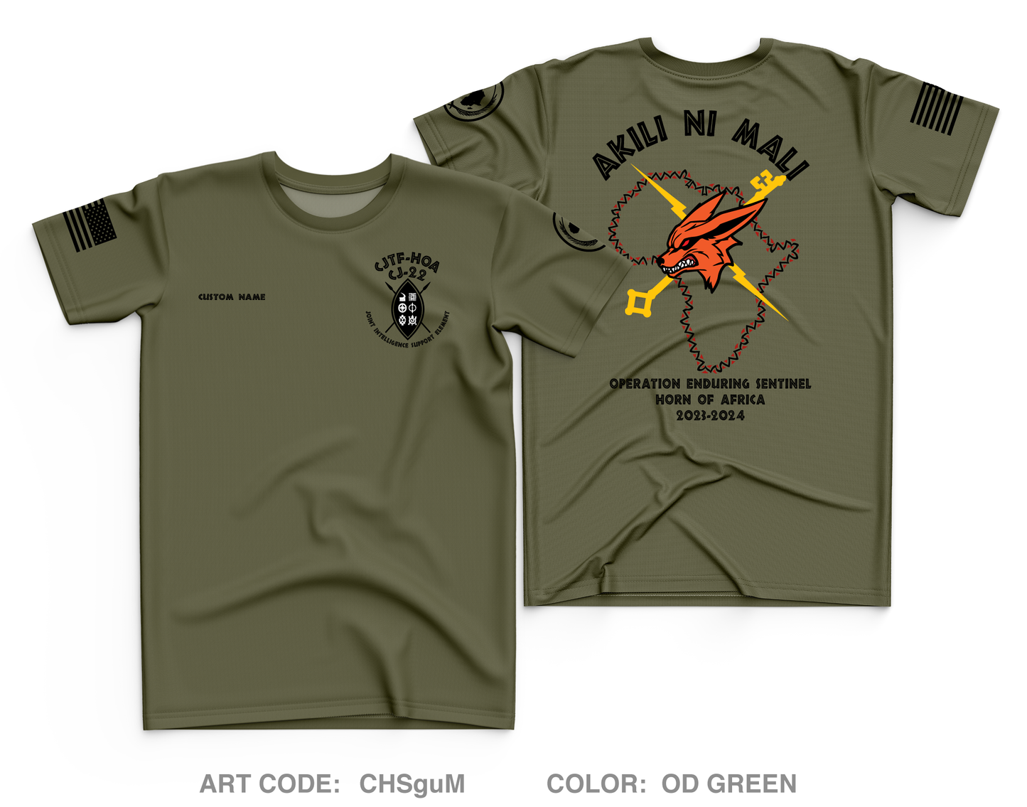 Custom Joint Intelligence Support Element, CJ-22, CJTF-HOA Core Men's SS Performance Tee - CHSguM