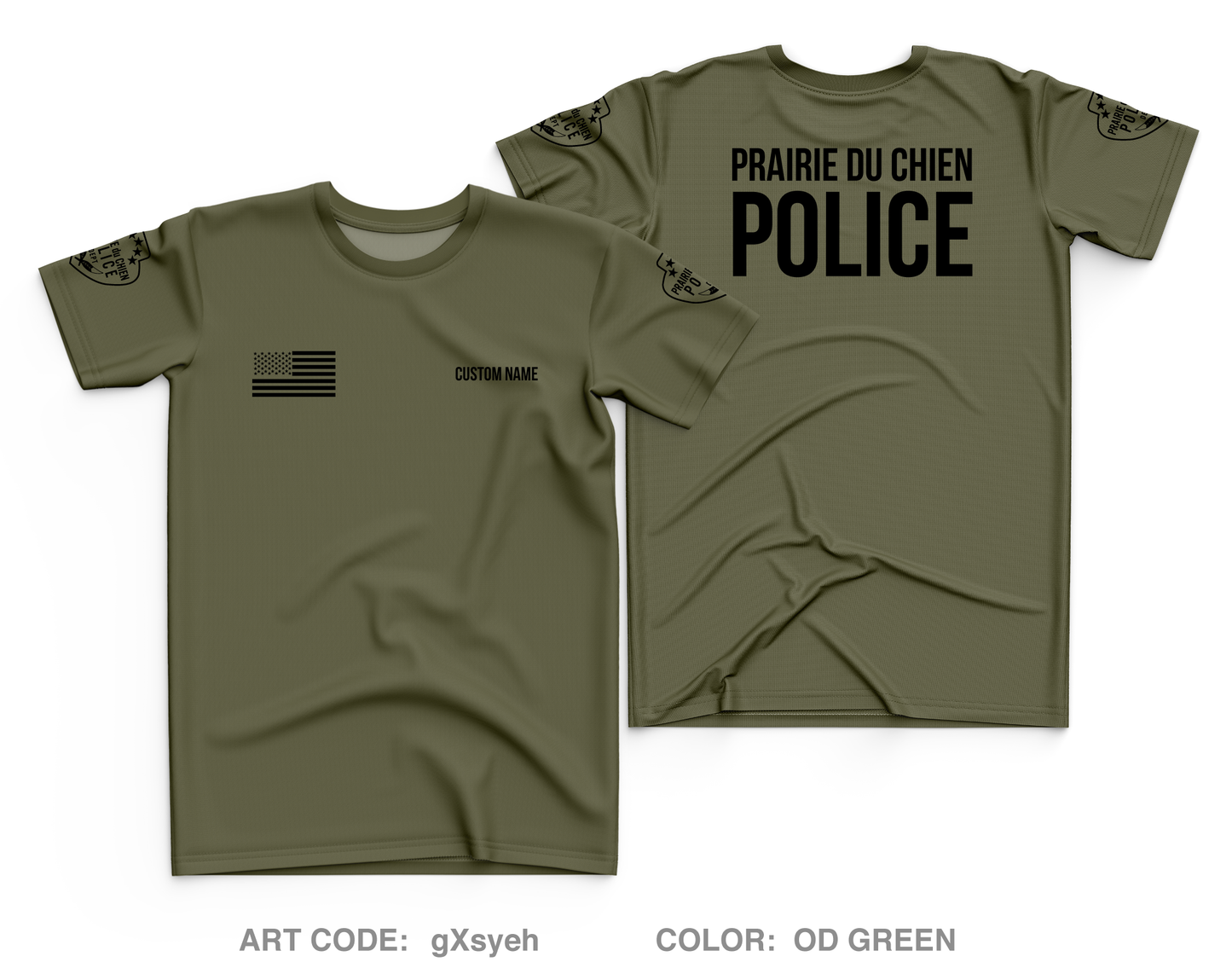 CUSTOM Prairie du Chien Police Department Core Men's SS Performance Tee - gXsyeh