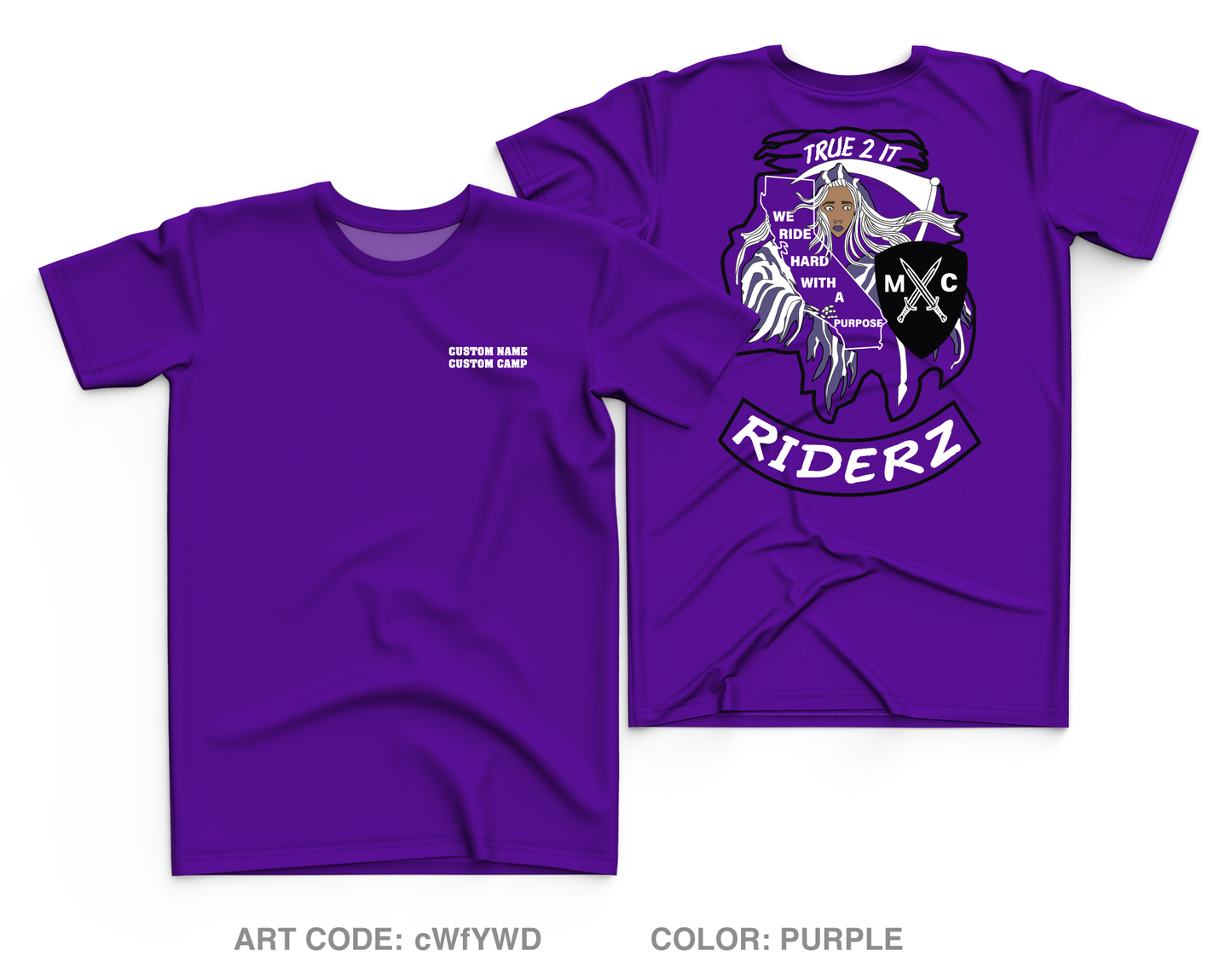 CUSTOM True 2 It Ladies MC Core Men's SS Performance Tee - cWfYWD