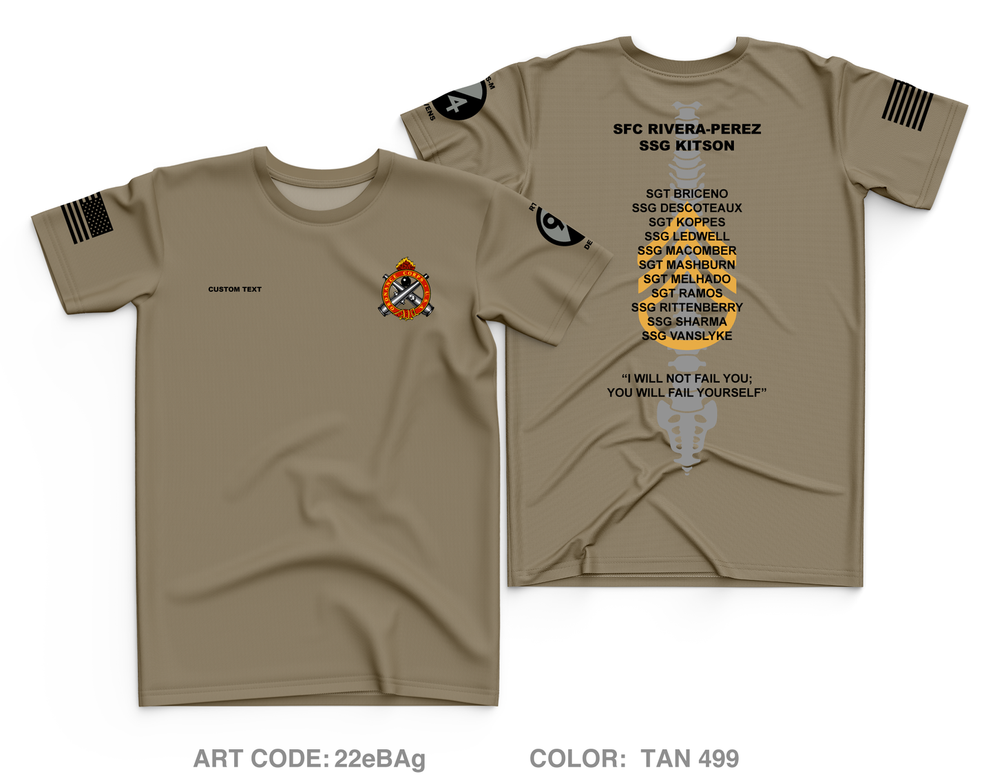 CUSTOM RTS-M Devens ALC Core Men's SS Performance Tee - 22eBAg