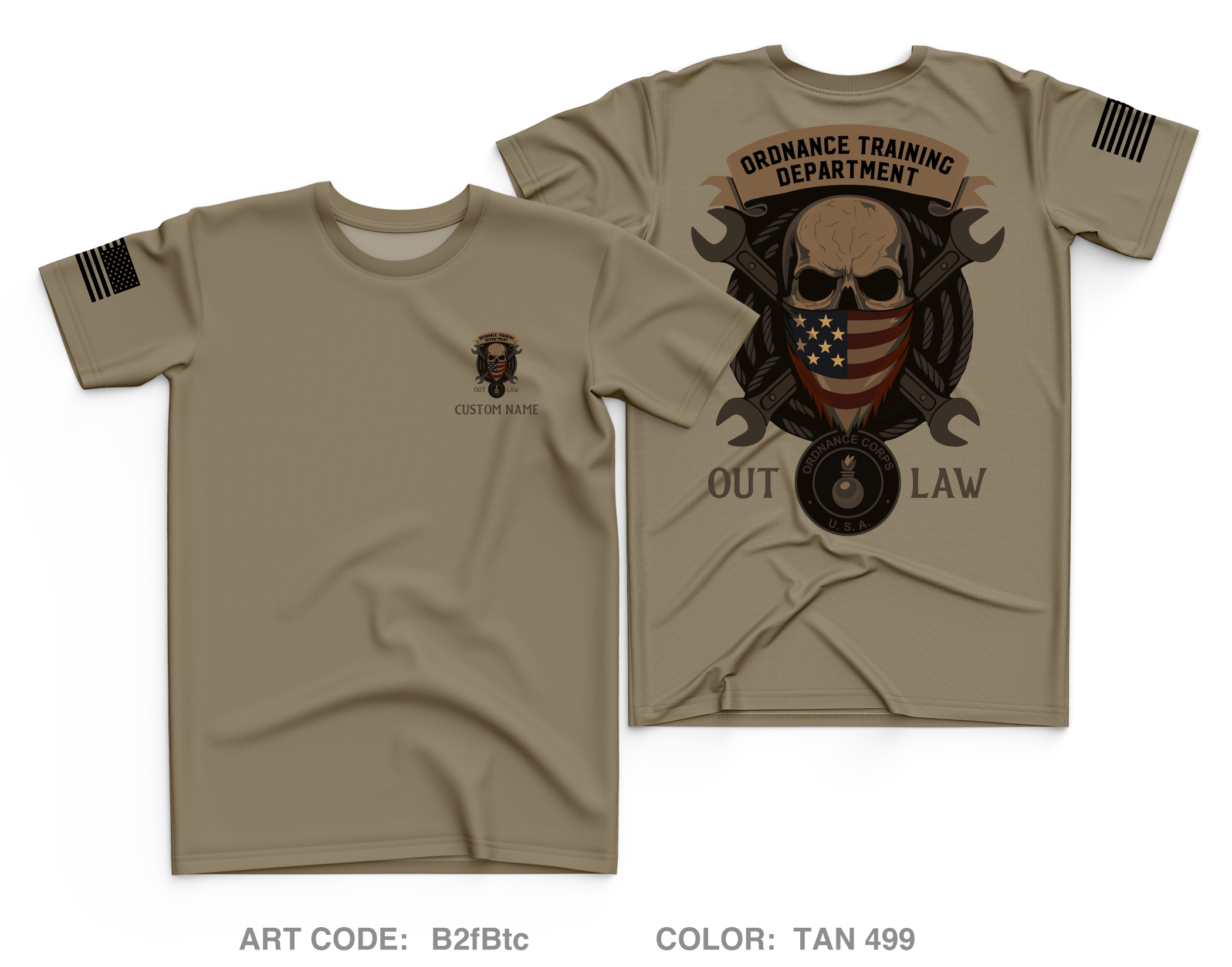 CUSTOM Ordnance Training Drivision Core Men's SS Performance Tee - B2f ...