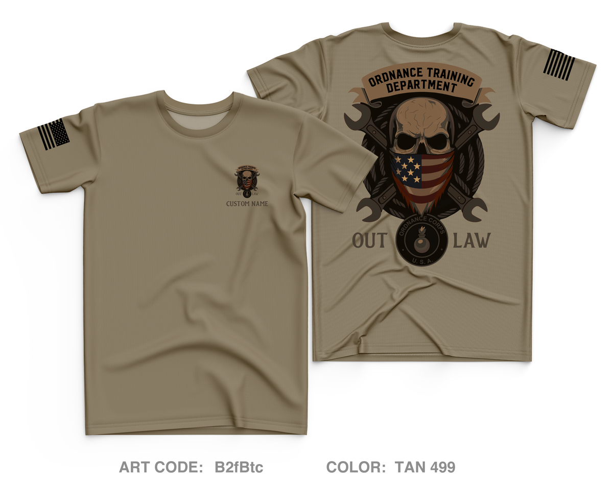 CUSTOM Ordnance Training Drivision Core Men's SS Performance Tee - B2fBtc