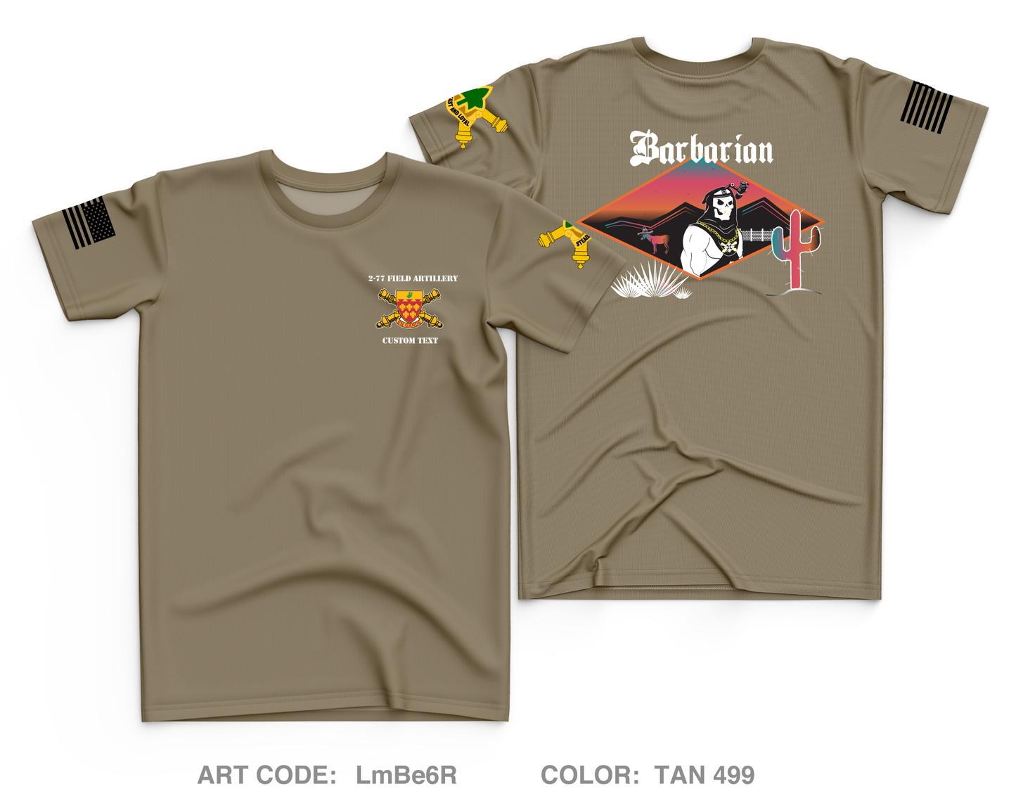 CUSTOM Barbarian/ 2-77 FA Core Men's SS Performance Tee - LmBe6R
