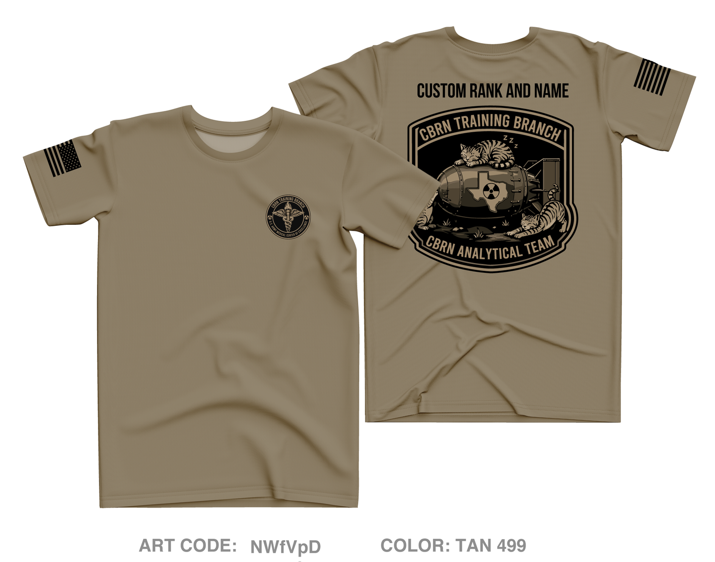 CUSTOM CBRN Training Branch Core Men's SS Performance Tee - NWfVpD