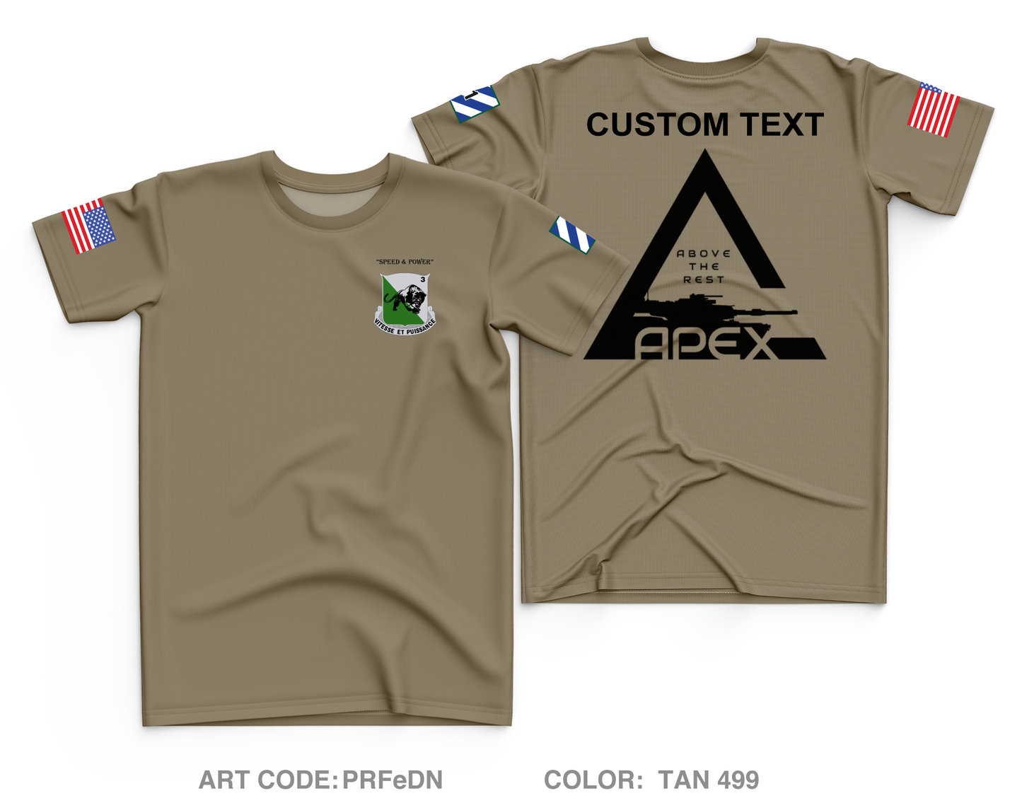 Custom A Co, 3-69 AR, 1ABCT, 3ID Core Men's SS Performance Tee -PRFeDN