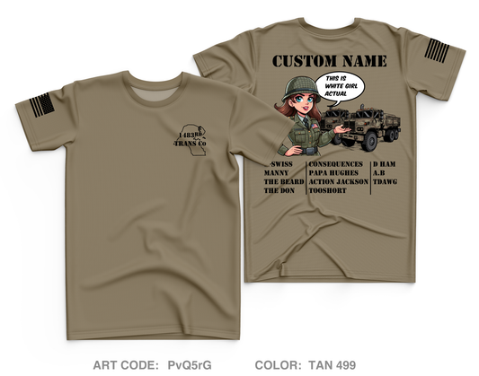 Custom 1483rd Trans Co. 1st PLT, 2ND SQ, Alpha Core Men's SS Performance Tee - PvQ5rG