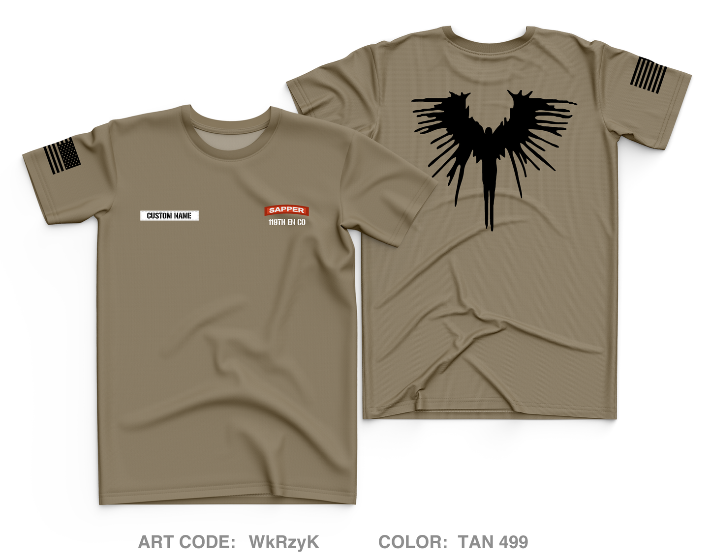 CUSTOM 119 Engineer Company (SAPPER) Fundraising Collection Core Men's SS Performance Tee - WkRzyK