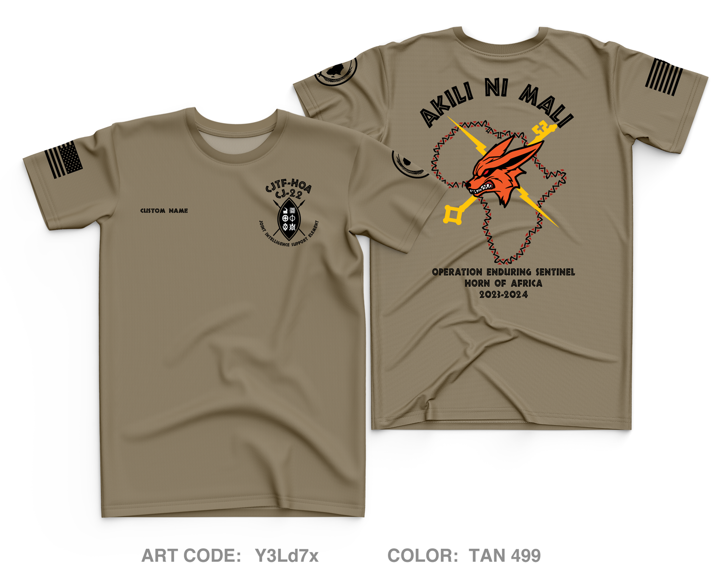 Custom Joint Intelligence Support Element, CJ-22, CJTF-HOA Core Men's SS Performance Tee - Y3Ld7x