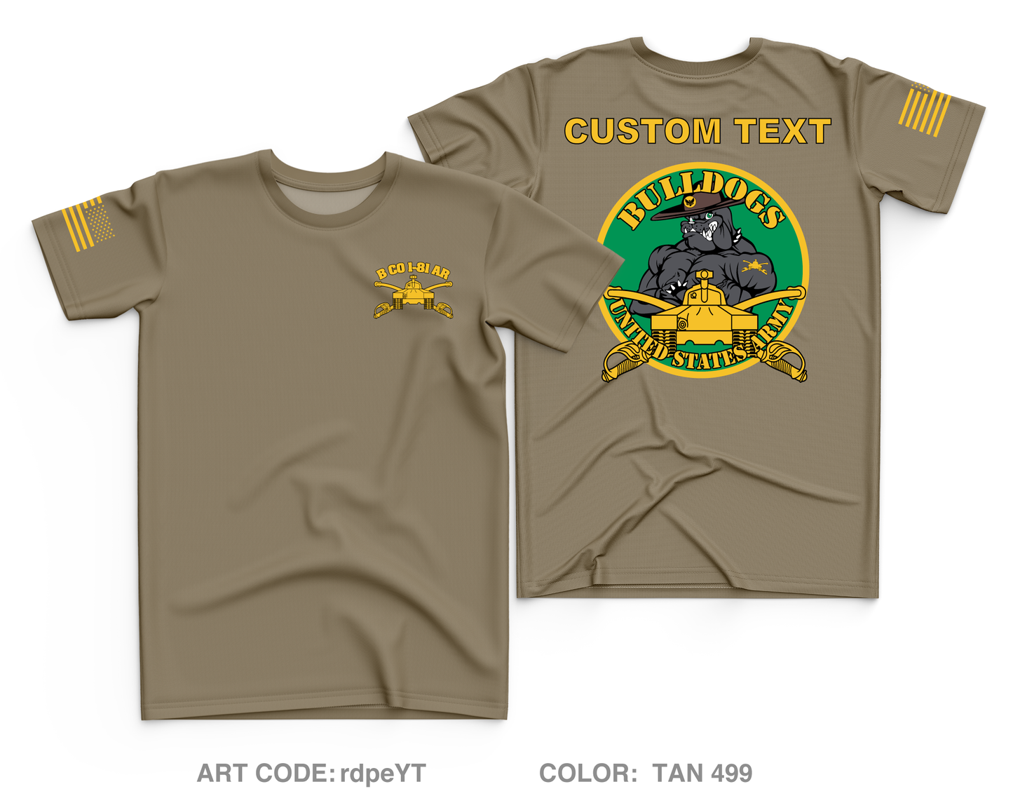 CUSTOM B Co, 1-81 AR BN, 194TH AR BDE Core Men's SS Performance Tee - rdpeYT