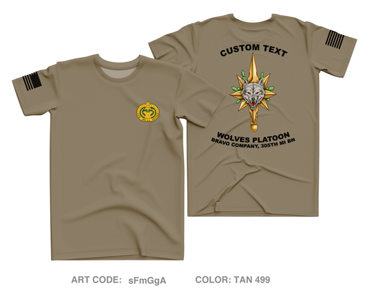 CUSTOM Wolves Platoon, Bravo Company 305th MI BN Core Men's SS Performance Tee - sFmGgA