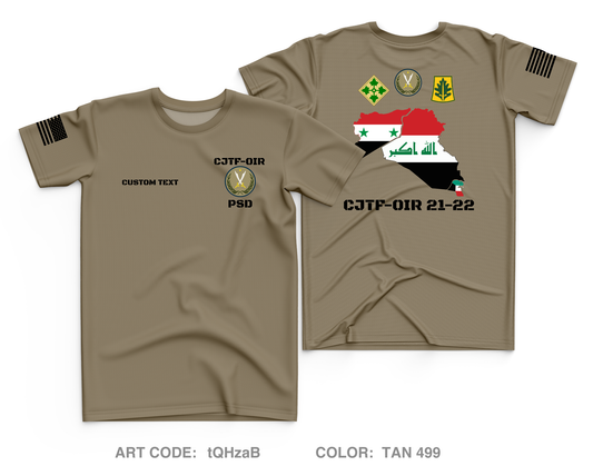CUSTOM CJTF-OIR 333rd MP PSD Core Men's SS Performance Tee - tQHzaB