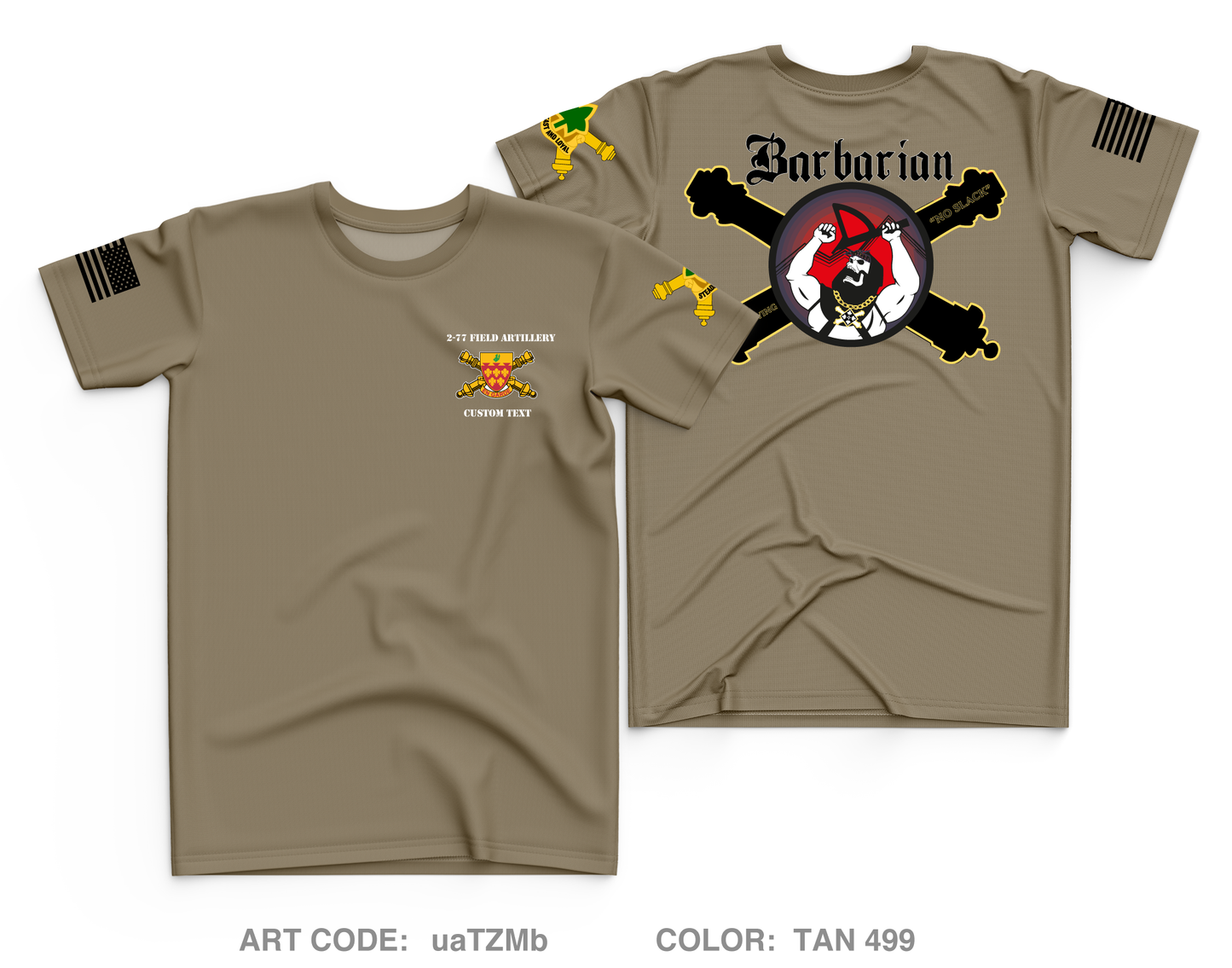 CUSTOM Barbarian/ 2-77 FA Core Men's SS Performance Tee - uaTZMb