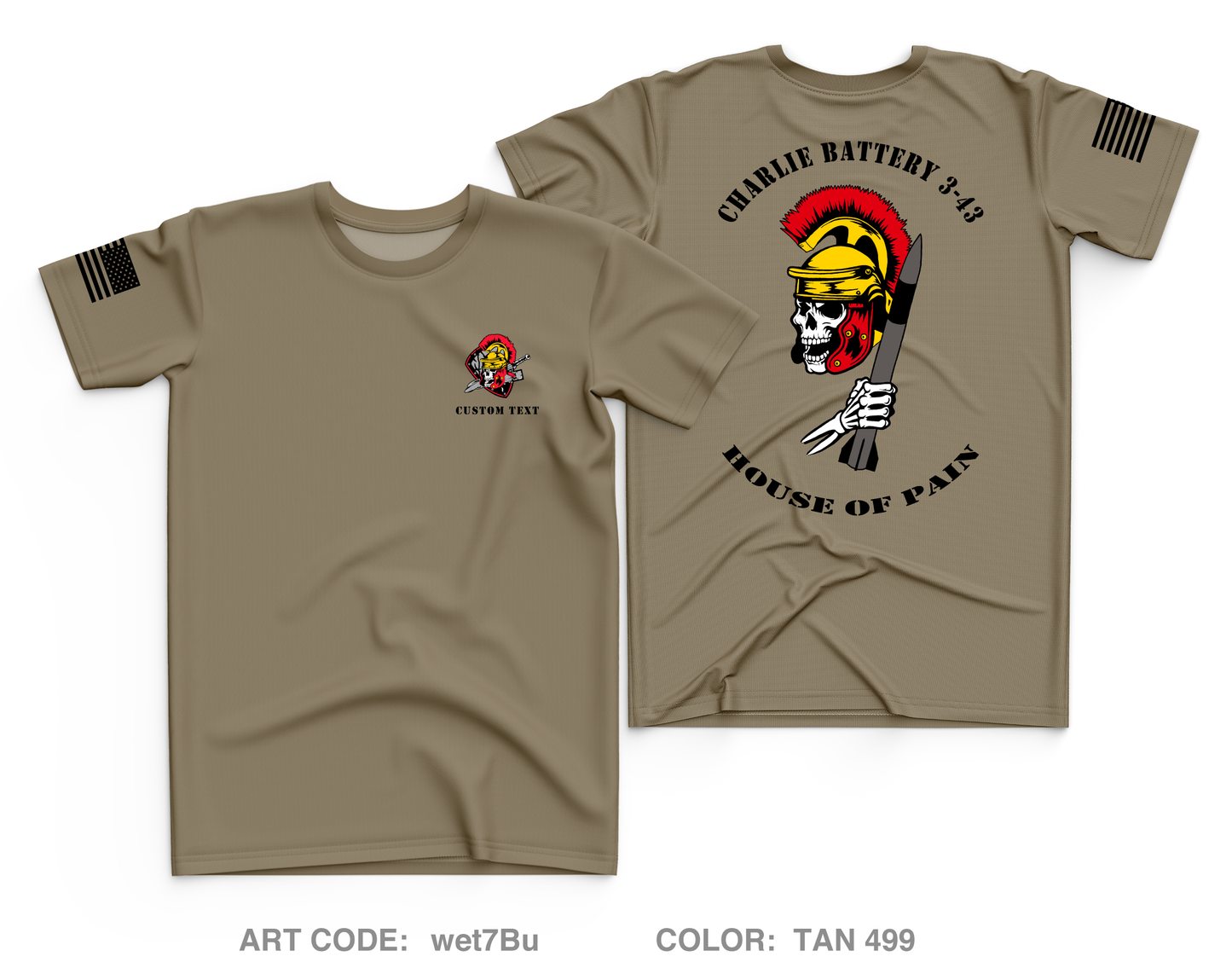 CUSTOM CHARLIE BATTERY 3-43 ADA Fundraising Collection Core Men's SS Performance Tee - wet7Bu