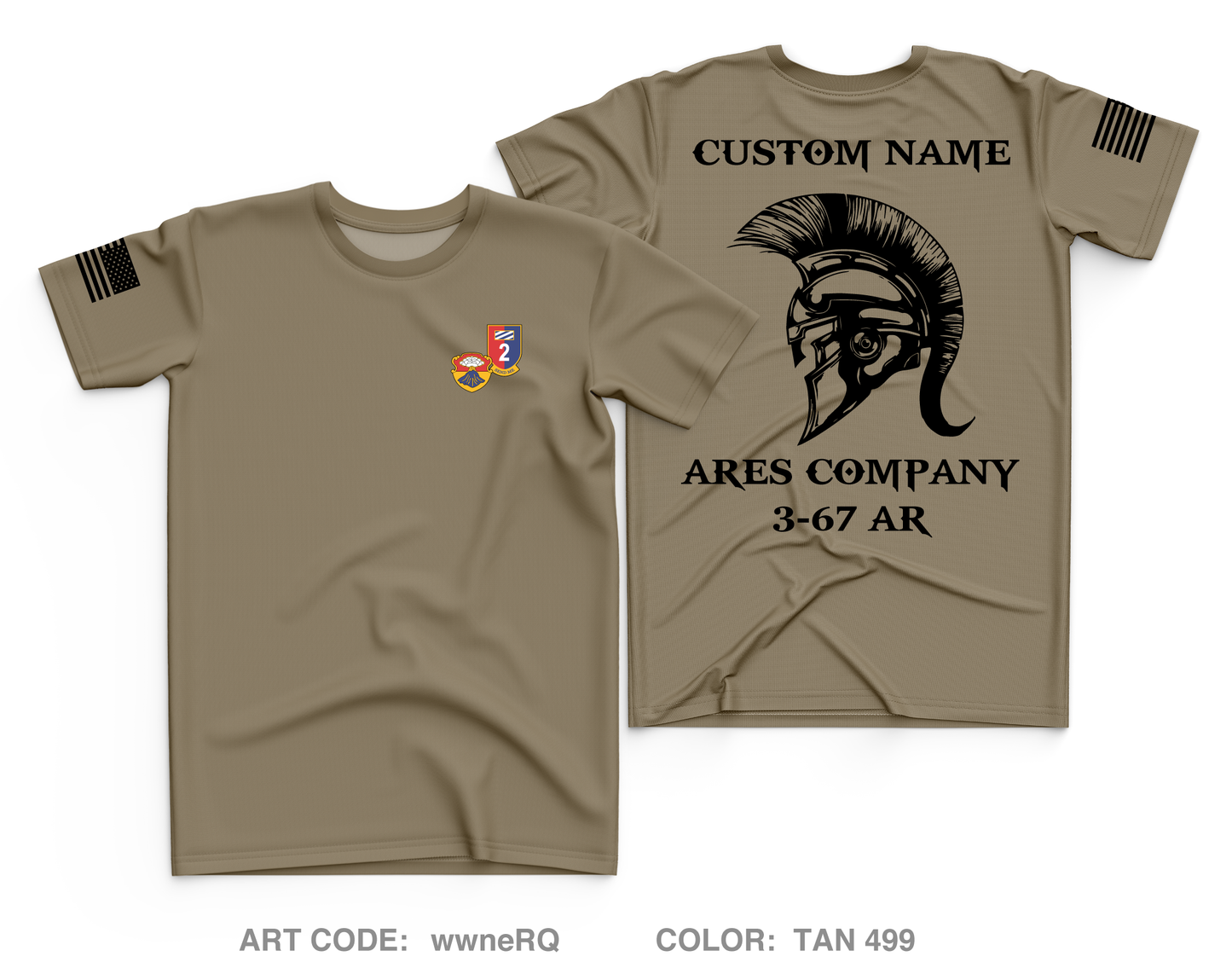 Custom A CO. 3-67 AR Core Men's SS Performance Tee - wwneRQ