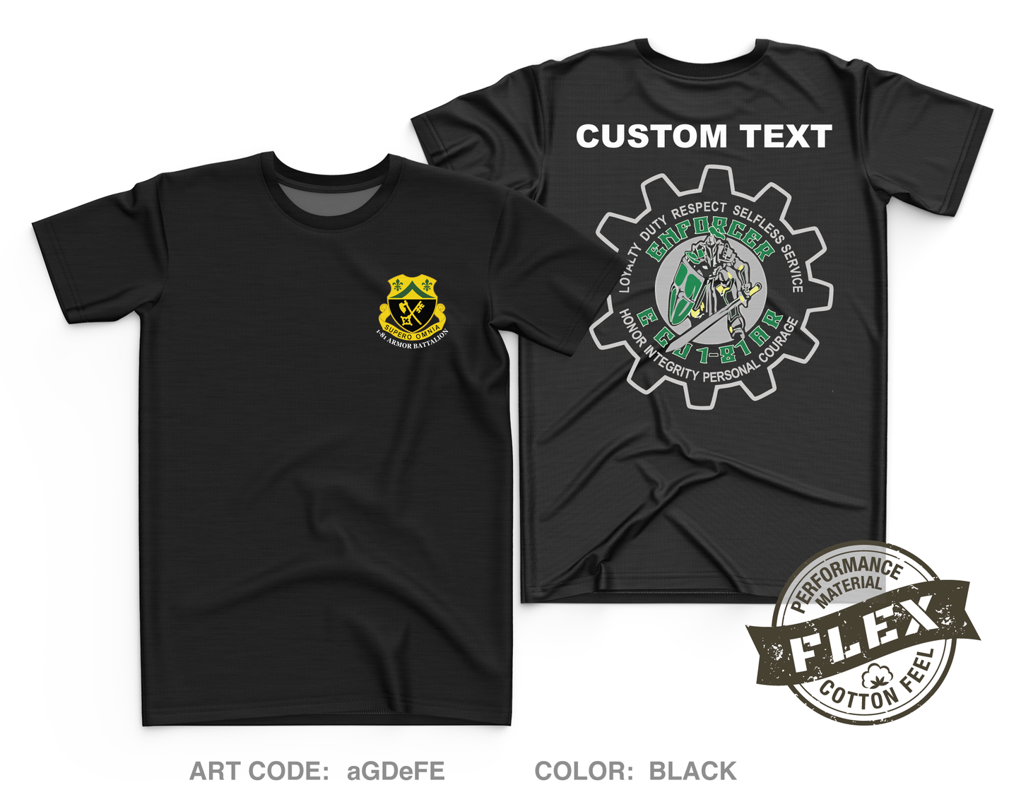 CUSTOM E Co, 1-81 AR BN, 194TH AR BDE Core Men's SS Flex Performance Tee - aGDeFE
