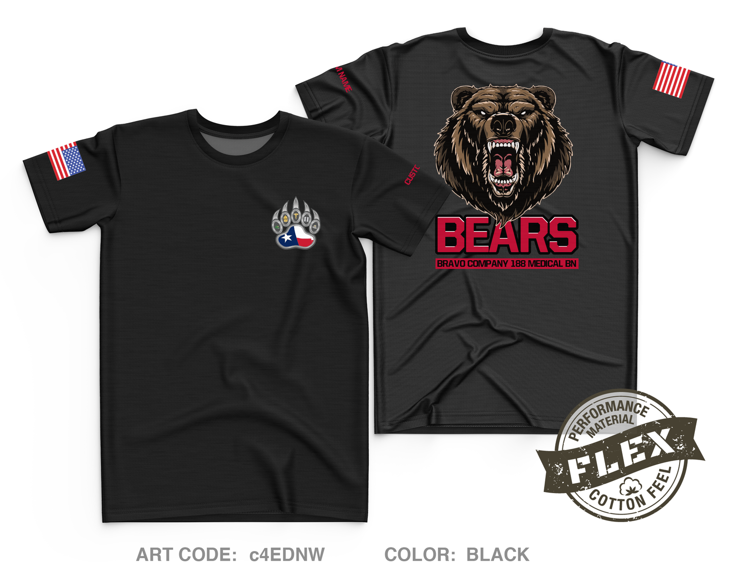 CUSTOM Bravo Company 188th MED BN Core Men's SS Flex Performance Tee - c4EDNW